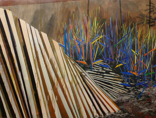 Pulaski Bridge, Acrylic and Oil on Canvas, 63"x83" 2007